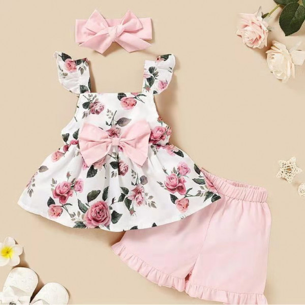 Baby Rose Flower Print Pink Frock