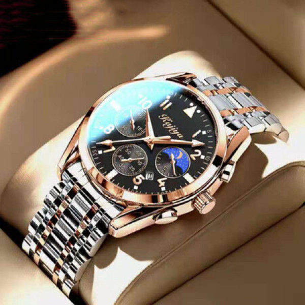 Luminous Black Classic Wrist Watch