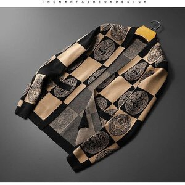 Men's cardigan sweater autumn and winter trend line clothes thin coat line clothes jacquard handsome open bosom clothes